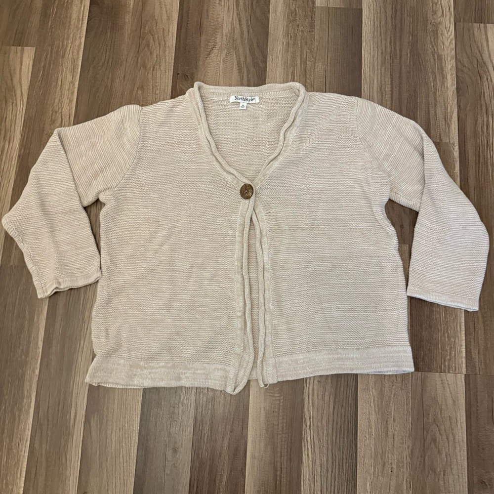 NorthStyle Beige Cardigan with Button - Picture 2 of 9